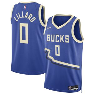 Nike Damian Lillard Impressive Milwaukee Bucks Unisex Royal 2024/25 Swingman Player Jersey City Edition For a short time only! Don't miss out on this fantastic jersey.