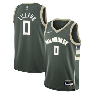 Nike Damian Lillard Milwaukee Bucks Youth Hunter Captivating Green Swingman Jersey Icon Edition Limited stock! Be quick and grab this must - have jersey to support your team.