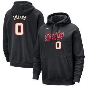 Nike Damian Lillard Portland Trail Blazers Notable Black 2023/24 City Edition Name & Number Pullover Hoodie Stand out from the crowd! Wear this eye - catching jersey.