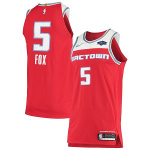 Nike De'Aaron Fox Sacramento Kings Red Authentic Superior Badge Jersey City Edition Exclusive design! Own a jersey like no other.