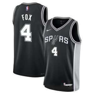 Nike De'Aaron Fox San Antonio Spurs Youth Black Swingman Exceptional Jersey Icon Edition Sports fans