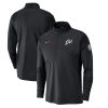 Nike Detroit Pistons Black 2024/25 City Edition Authentic Coaches Performance Elegant Half Zip Top Sports enthusiasts