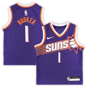 Nike Devin Booker Outstanding Phoenix Suns Preschool Purple Swingman Player Jersey Icon Edition Collector's item! A rare addition to any collection.
