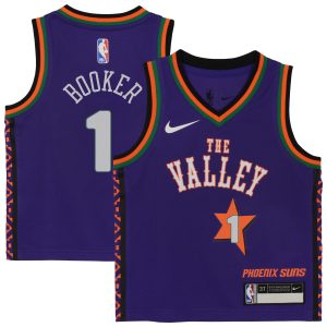 Nike Premium - grade Devin Booker Phoenix Suns Toddler Purple 2024/25 Swingman Player Jersey City Edition Proven quality! Invest in this reliable jersey.