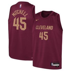 Nike Donovan Mitchell Cleveland Gorgeous Cavaliers Youth Wine Swingman Jersey Icon Edition High - demand item! Order this sought - after jersey immediately.
