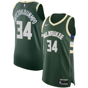Nike Giannis Antetokounmpo Milwaukee Bucks Hunter Remarkable Green Authentic Jersey Icon Edition High - demand item! Order this sought - after jersey immediately.