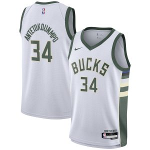Nike Giannis Antetokounmpo Milwaukee Bucks Youth White Swingman Jersey Association Edition Splendid Hurry! Exclusive offer. Get your hands on this outstanding jersey right away.