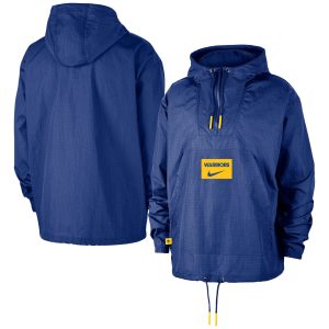 Nike Golden State Warriors Royal Courtside Premium Club Anorak Quarter Zip Hoodie Superb Jacket Retailers