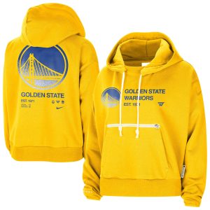 Nike Golden State Warriors Women's Gold Courtside Standard Top - notch Issue Performance Pullover Hoodie Unbeatable style! Get this stylish jersey now.