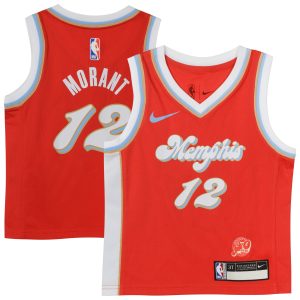 Nike Ja Morant Memphis Grizzlies Dashing Preschool Red 2024/25 Swingman Player Jersey City Edition Customizable! Personalize this great jersey.