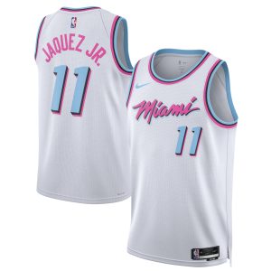 Nike Jaime Jaquez Jr. Impressive Miami Heat Unisex White 2024/25 Swingman Player Jersey City Edition Celebrate your team! Order this commemorative jersey.