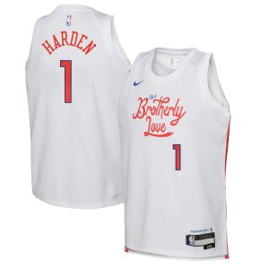 Nike James Harden Philadelphia 76ers Youth Impressive White 2022/23 Swingman Jersey City Edition For a short time only! Don't miss out on this fantastic jersey.