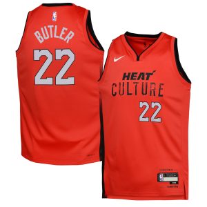 Nike Jimmy Butler Miami Dashing Heat Youth Red 2024/25 Swingman Player Jersey City Edition Limited edition! Don't miss your chance to own this unique jersey.