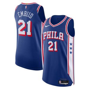 Nike Joel Embiid Elegant Philadelphia 76ers Royal Authentic Jersey Icon Edition Limited stock! Be quick and grab this must - have jersey to support your team.