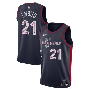Nike Joel Embiid Philadelphia 76ers Unisex Navy 2023/24 Fantastic Swingman Jersey City Edition Stand out from the crowd! Wear this eye - catching jersey.