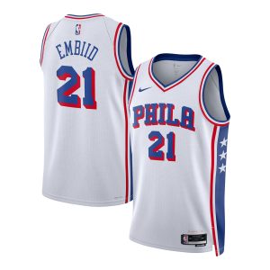 Nike Joel Embiid Philadelphia Terrific 76ers Unisex White Swingman Jersey Association Edition Join the elite! Get this exclusive jersey.
