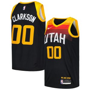 Nike Jordan Distinguished Clarkson Utah Jazz Black Swingman Player Jersey City Edition Collectors