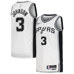 Nike Outstanding Keldon Johnson San Antonio Spurs Unisex White Swingman Jersey Association Edition Collectors