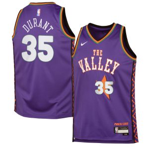 Nike Kevin Refined Durant Phoenix Suns Youth Purple 2024/25 Swingman Player Jersey City Edition Sports fans