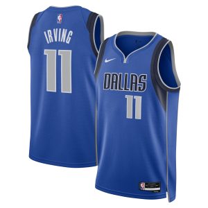 Nike Kyrie Irving Notable Dallas Mavericks Unisex Blue Badge Swingman Replica Jersey Icon Edition Collector's item! A rare addition to any collection.
