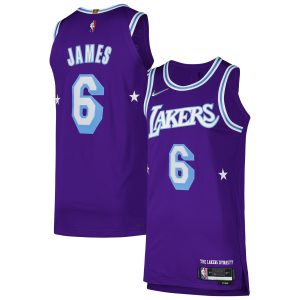 Nike LeBron James Los Angeles Lakers Purple Captivating Authentic Player Jersey City Edition Unbeatable style! Get this stylish jersey now.
