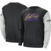 Nike Los Angeles Lakers Black/Heather Gray Courtside Striking Versus Force & Flight Pullover Sweatshirt Designed for performance! Get this functional jersey.