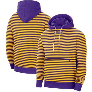 Nike Admirable Los Angeles Lakers Gold/Purple 75th Anniversary Courtside Striped Pullover Hoodie Don't be left out! Get this stylish jersey and show your team pride.