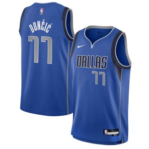 Nike Charming Luka Dončić Dallas Mavericks Youth Blue Swingman Jersey Icon Edition Customizable! Personalize this great jersey.