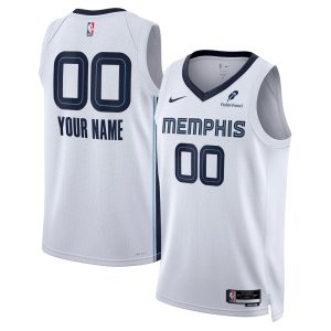 Nike Amazing Memphis Grizzlies Unisex White Custom Swingman Badge Jersey Association Edition Team spirit! Show it off with this awesome jersey.