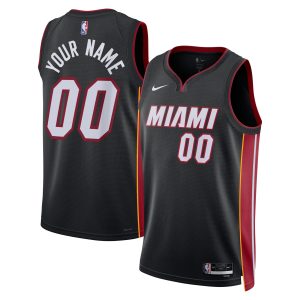 Nike Miami Heat Unisex Black Swingman Custom Jersey Icon Sophisticated Edition Unbeatable style! Get this stylish jersey now.