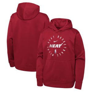 Nike Miami Heat Youth Red Performance Delightful Practice Spotlight Pullover Hoodie High - demand item! Order this sought - after jersey immediately.