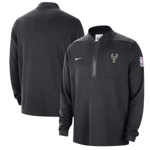 Nike Superb Milwaukee Bucks Black Authentic Performance Half Zip Jacket Don't be left out! Get this stylish jersey and show your team pride.