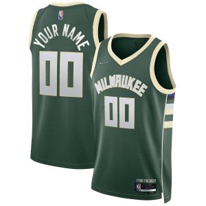 Nike Milwaukee Bucks Hunter Green 2021/22 Diamond Swingman Custom Jersey Icon Classy Edition Stand out from the crowd! Wear this eye - catching jersey.