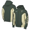 Nike Charming Milwaukee Bucks Hunter Green 2023/24 Authentic Showtime Full Zip Hoodie Authentic look! Wear this genuine jersey.