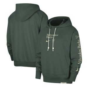 Nike Milwaukee Bucks Luxurious Hunter Green Authentic Performance Pullover Hoodie High - demand item! Order this sought - after jersey immediately.