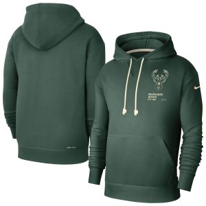 Nike Luxurious Milwaukee Bucks Hunter Green Courtside Standard Issue Premium Performance Pullover Hoodie Sports enthusiasts