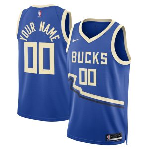 Nike Milwaukee Bucks Unisex Royal 2024/25 Custom Swingman Jersey Fabulous City Edition Team spirit! Show it off with this awesome jersey.