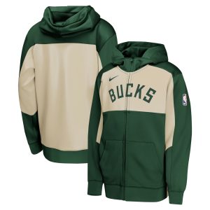 Nike Milwaukee Terrific Bucks Youth Hunter Green/Cream Authentic On Court Showtime Performance Full Zip Hoodie Flash sale! Snag this great jersey at a discounted price.
