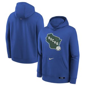 Nike Milwaukee Bucks Youth Royal 2024/25 City Edition Club Fleece Pullover Hoodie Delightful Join the elite! Get this exclusive jersey.
