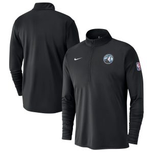 Nike Minnesota Timberwolves Black 2024/25 City Edition Enchanting Authentic Coaches Performance Half Zip Top Enhance your game - day look! Get this fashionable jersey.