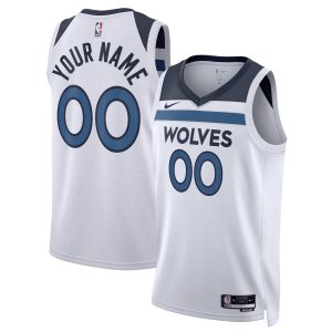 Nike Minnesota Timberwolves Stunning Unisex White Swingman Custom Jersey Association Edition Collector's item! A rare addition to any collection.