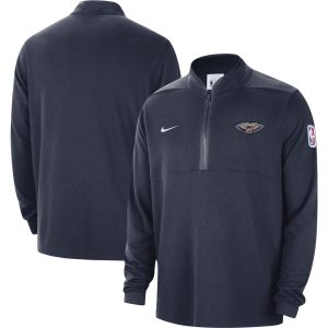Nike New Orleans Pelicans Navy Authentic Performance Half Premium Zip Jacket Retailers