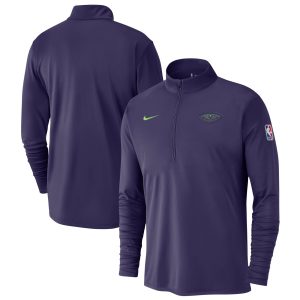 Nike New Orleans Pelicans Purple 2024/25 City Edition Authentic Striking Coaches Performance Half Zip Top Retailers