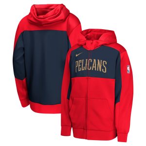 Nike New Orleans Pelicans Youth Red/Navy Authentic On Court Showtime Performance Superior Full Zip Hoodie Experience luxury! Order this high - end jersey.