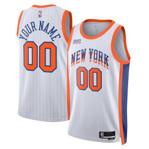 Nike New York Knicks Unisex White 2024/25 Top - notch Custom Swingman Jersey City Edition Fan favorite! Join thousands who love this premium jersey.