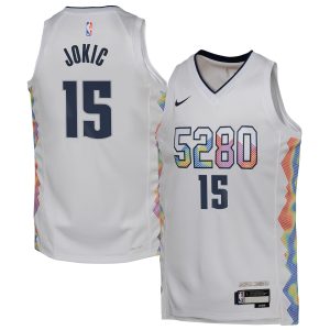 Nike Fantastic Nikola Jokic Denver Nuggets Youth White 2024/25 Swingman Player Jersey City Edition Join the elite! Get this exclusive jersey.