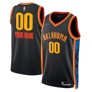 Nike Oklahoma City Thunder Magnificent Unisex Black 2024/25 Custom Swingman Jersey City Edition Proven quality! Invest in this reliable jersey.