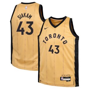 Nike Pascal Siakam Toronto Raptors Youth Gold Swingman Replica Jersey City Stylish Edition Collector's item! A rare addition to any collection.