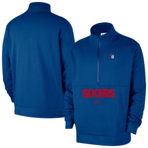 Nike Philadelphia 76ers Blue Charming Courtside Club Half Zip Jacket For the true fans! Secure this authentic jersey now.