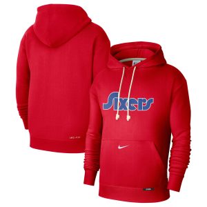 Nike Philadelphia 76ers Red 2024/25 City Edition High - quality Courtside Standard Issue Pullover Hoodie Time - sensitive! Order now before the deal expires.